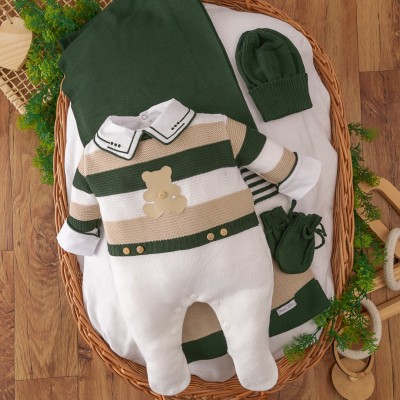  Saída de Maternidade Fernando - Verde Militar e Bege